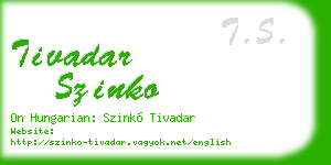 tivadar szinko business card